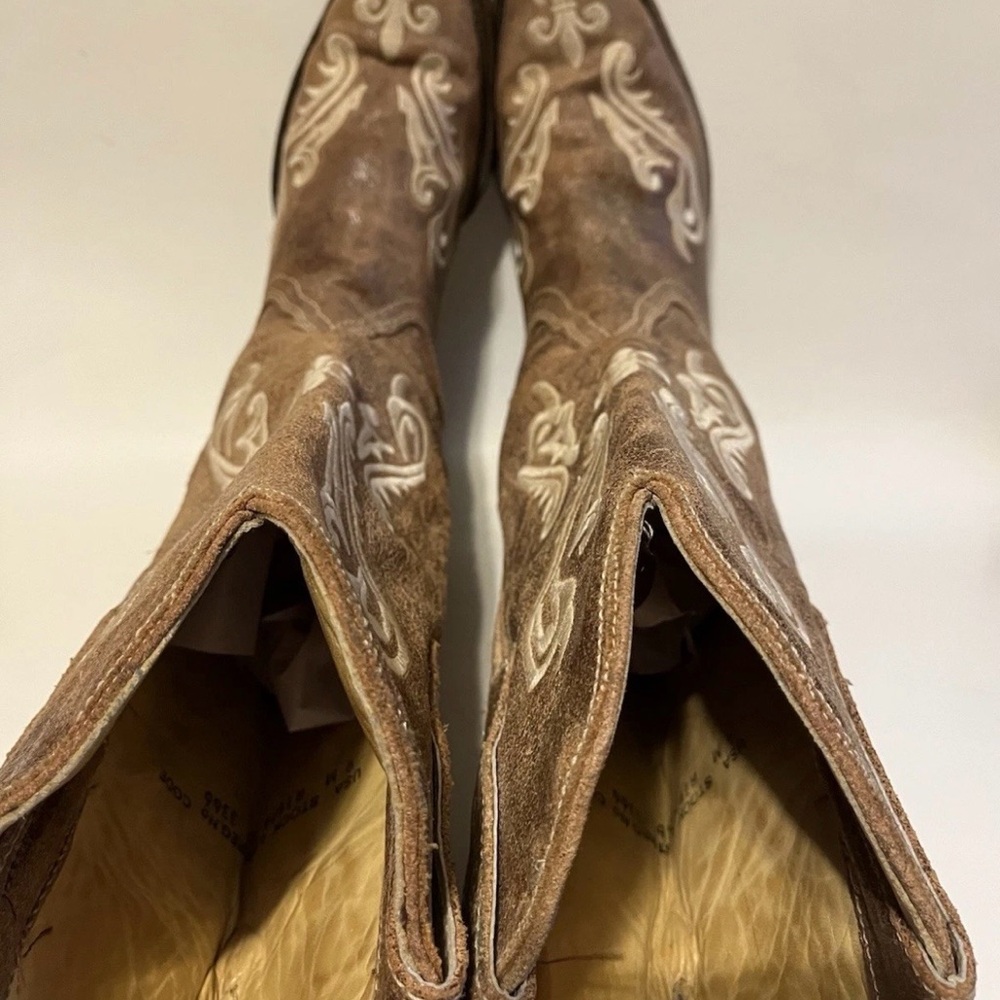 Sz 9 Corral R1974 Honey Cortez Fleur de lis Stitched Western Boots - Picture 16 of 17
